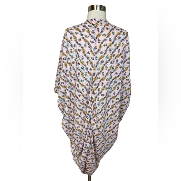 Melissa McCarthy Seven7 Pink Printed kimono Duster Large Floral - Picture 5 of 10